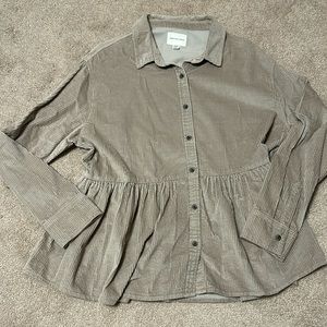 American Eagle Corduroy Peplum Top